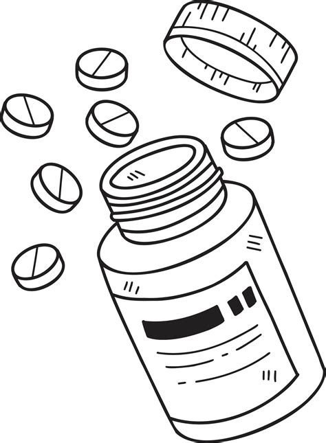 Hand Drawn pills and medicine bottles illustration 15429884 Vector Art ...