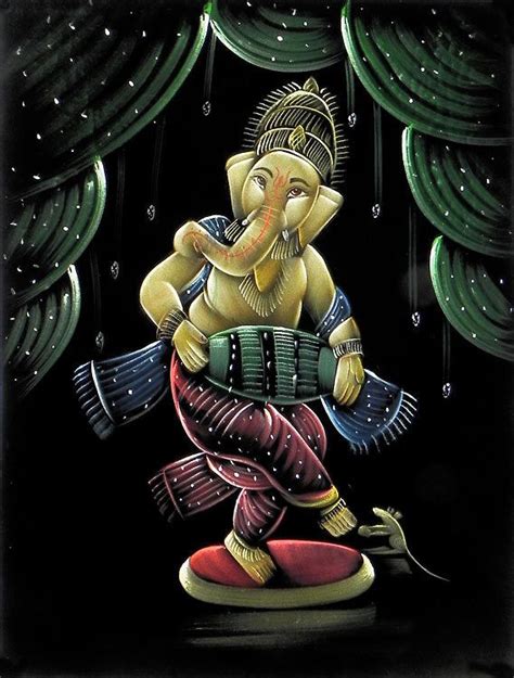 Dancing Ganesh Playing Dhol | Ganesh, Velvet cloth, Dance