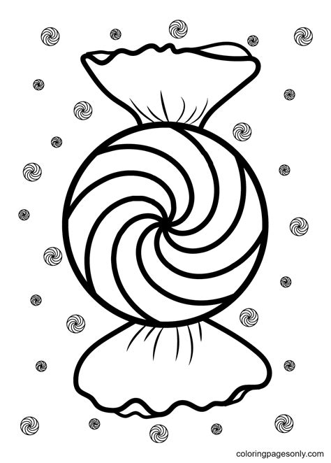 Big Swirl Candy Coloring Page - Free Printable Coloring Pages