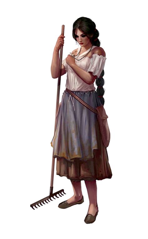 Female Human Commoner - Pathfinder 2E PFRPG DND D&D 3.5 5E 5th ed d20 ...