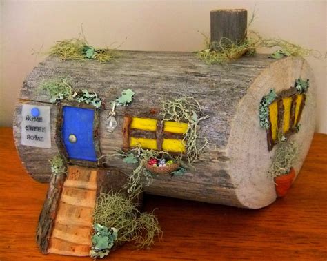 My new fairy log house Fairy Tree Houses, Fairy House Diy, Fairy Garden ...