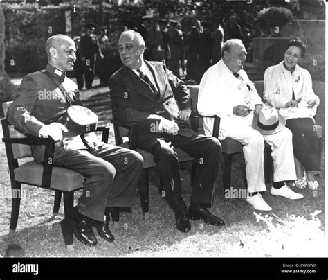 Cairo Conference from left to right: Chiang Kai-Shek Roosevelt ...