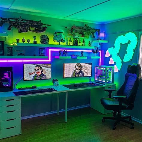 30 Small Gaming Room Ideas and Setups - Peaceful Hacks | Gaming room setup, Computer gaming room ...