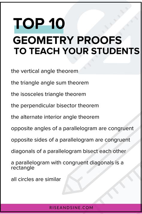 10 Geometry Theorem Proofs You Need to Teach Your Students - Rise and Sine