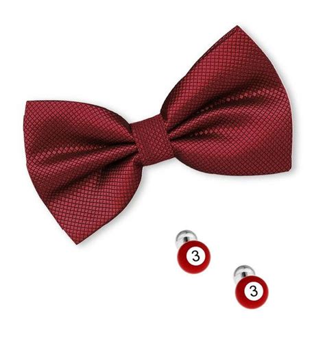 Noeud-papillon rouge-bordeaux & manchettes billard | Accessories