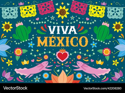 Mexican culture colorful background design Vector Image