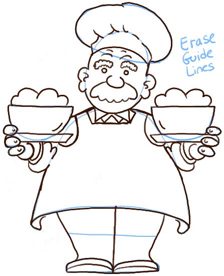 How to Draw a Cartoon Chef with Easy Steps Tutorial - How to Draw Step by Step Drawing Tutorials