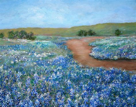 Bluebonnets in Texas Painting by Jeannette Ulrich - Fine Art America