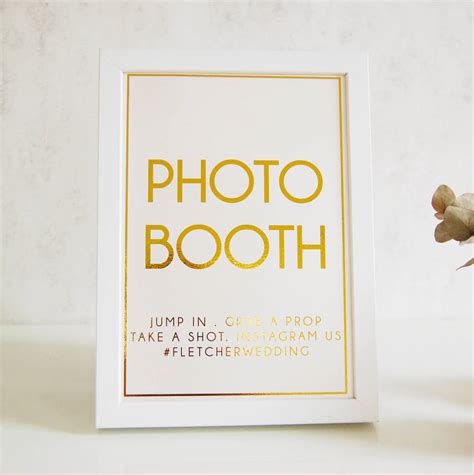 Gold Wedding Photo Booth Sign Personalised By The Luxe Co | notonthehighstreet.com