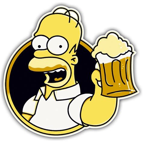 Autocollant Boire de la bière Homer | WebStickersMuraux.com