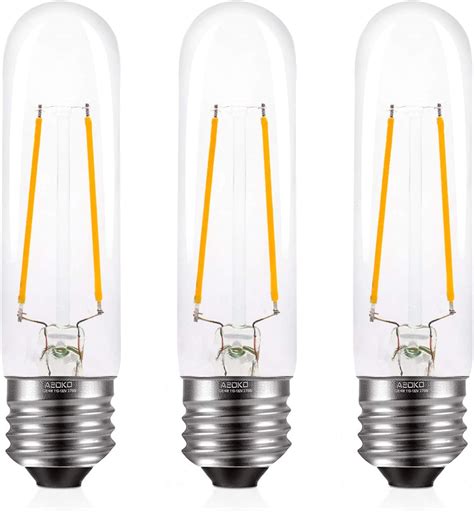 E26 T10 LED Bulbs Warm White 4W, Dimmable T10 Edison Bulb 40 watts 2700K, Medium Base LED ...