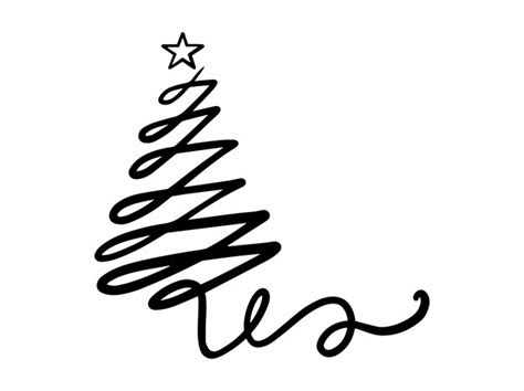 Premium Vector | Christmas tree line art