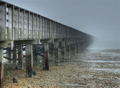 Low tide and fog - Powder Point Bridge | Long wooden Bridge … | Flickr
