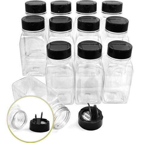 Plastic Jars With Lids 12 Pack Clear Plastic Jars 9.5 Oz Plastic Jars ...