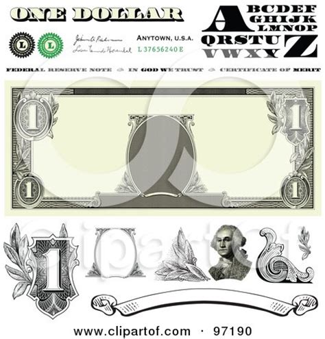 Digital Collage Of One Dollar Bill Bank Note Design Elements - 1 Posters, Art Prints by ...