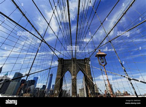 Views of historic Brooklyn Bridge in New York City Stock Photo - Alamy