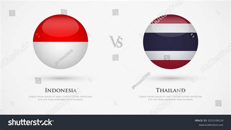 Indonesia Vs Thailand Country Flags Template Stock Vector (Royalty Free) 2232109129 | Shutterstock