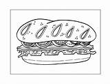 Sandwich Coloring Pages – Printable FREE sketch template