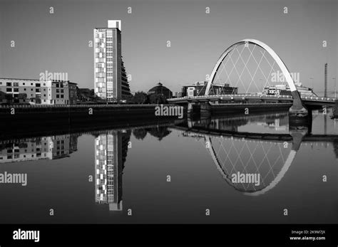 Glasgow arc bridge over the River Clyde, less formally know as Squinty ...