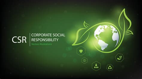 CSR concept design.Corporate social responsibility and giving back to the community on a green ...