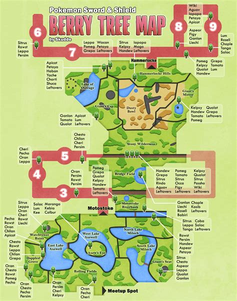 Berry Tree map (locations and contents) due to popular request! : r/PokemonSwordAndShield