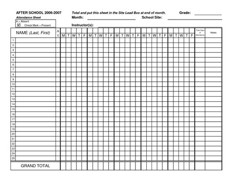 Free Attendance Sheet Pdf 2021 | Calendar Template Printable