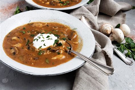 Hungarian Mushroom Soup with Chicken - Seasons and Suppers