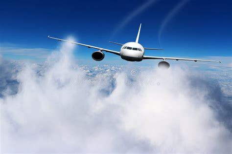 Plane Clouds on the Plane Nature Background Blue Stock Photo - Image of ...