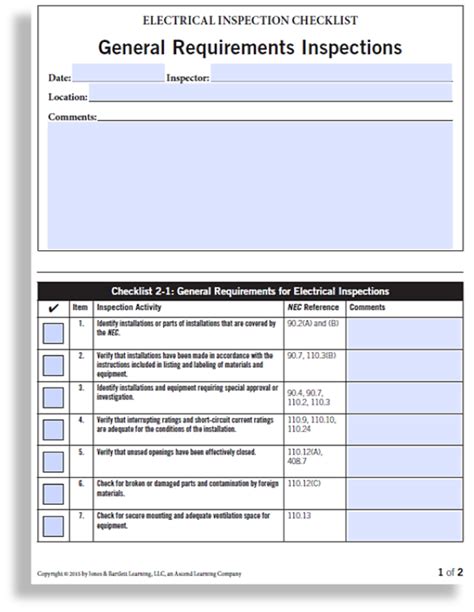 Visual Electrical Inspection Report Template Fill Online Printable - Riset