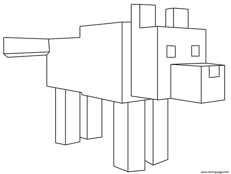 Print minecraft wolf coloring pages | Coloring pages, Minecraft wolf ...