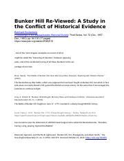 Battle of Bunker Hill Quotes.docx - Bunker Hill Re-Viewed: A Study in the Conflict of Historical ...