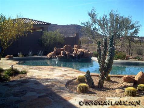 Desert | Pool landscaping, Backyard arizona, Inground pool landscaping