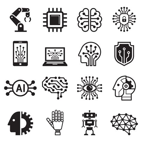 Ai robot artificial intelligence icons. Vector illustration. 2094971 Vector Art at Vecteezy