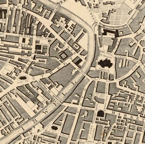 Old Map of Manchester and Salford 1825 Vintage Map Wall Map Print - VINTAGE MAPS AND PRINTS