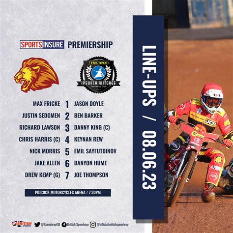 Official British Speedway on Twitter: "📃 𝗧𝗘𝗔𝗠 𝗡𝗘𝗪𝗦... 🦁 LEICESTER host Ipswich tonight (Thursday ...