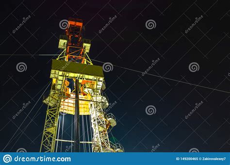 Oil Drilling Rig Operation on the Oil Platform in Oil and Gas Industry. Industrial Concept Stock ...