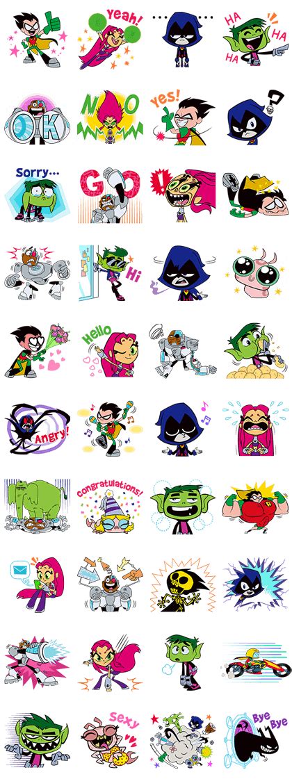 Teen Titans Go! LINE WhatsApp Sticker GIF PNG