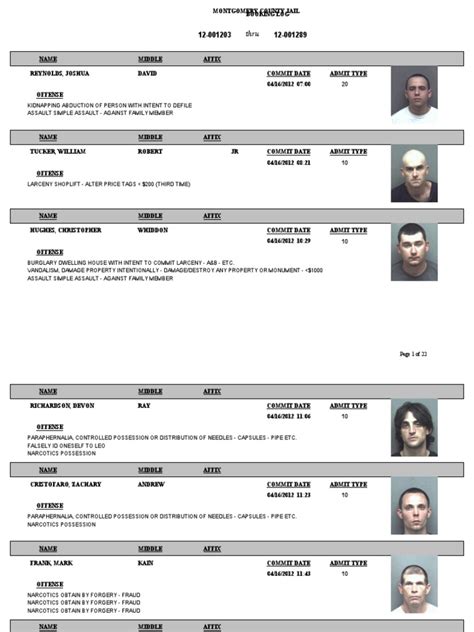 04-16-12 Montgomery County VA Jail Booking Info (Photos) | PDF ...