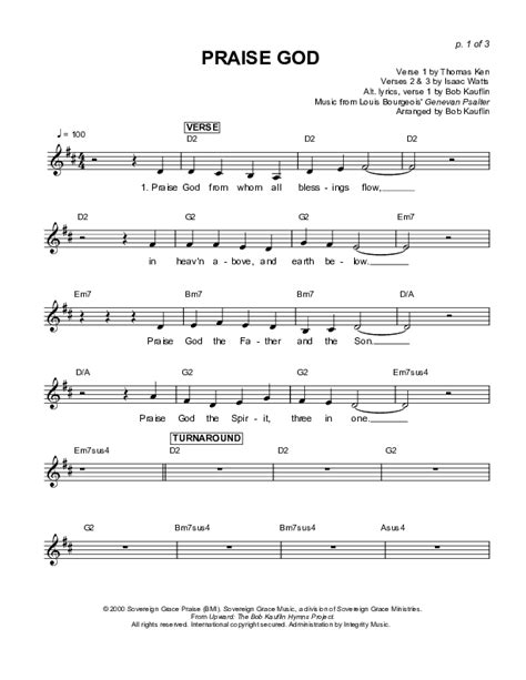 Praise God Sheet Music PDF (Sovereign Grace) - PraiseCharts