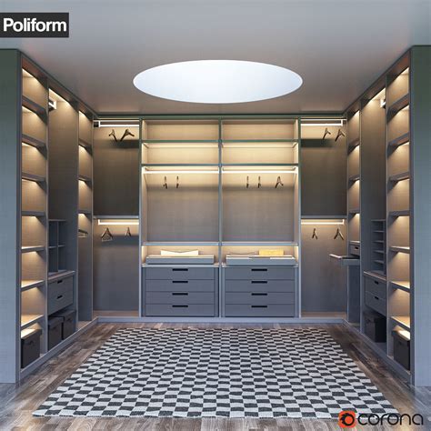 SENZAFINE walk-in closet from Poliform 3D model | CGTrader