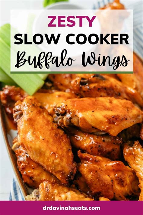 Slow Cooker Buffalo Wings - Dr. Davinah's Eats