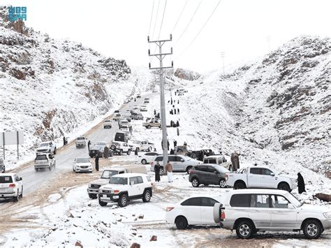 Saudi Arabia's Tabuk region is covered in snow since New Year