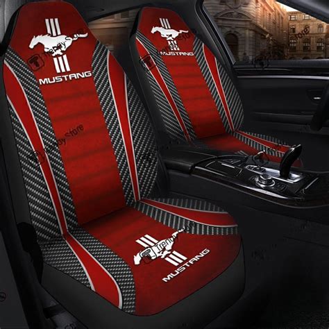 MUSTANG- CAR SEAT COVER (SET OF 2) VER1 (RED) – Fashion Store