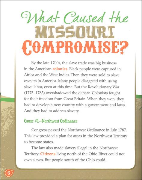 To Preserve the Union: Causes and Effects of the Missouri Compromise (Causes and Effects History ...