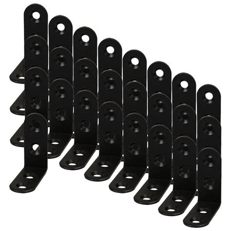 40 x 40mm Angle Bracket Metal Black L Shaped Angle Brackets Corner Braces Support, 25pcs ...