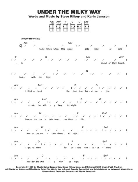 The Church - Under The Milky Way at Stanton's Sheet Music