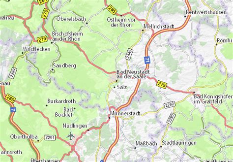 Map of Bad Neustadt - Michelin Bad Neustadt map - ViaMichelin