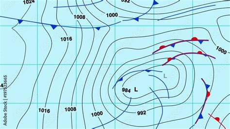 Vidéo Stock Animated weather forecast map on light blue background with ...