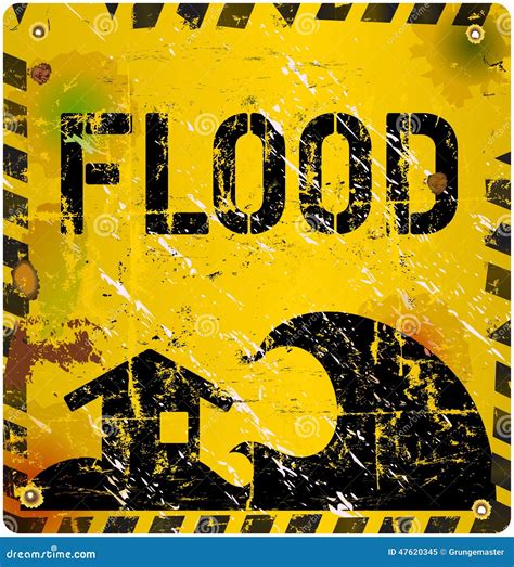 Flood Warning Signs Vector Illustration | CartoonDealer.com #209863574