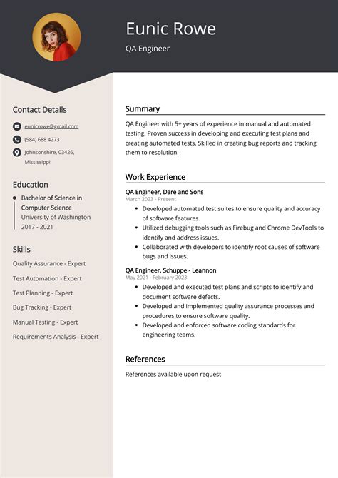 QA Engineer Resume Example (Free Guide)